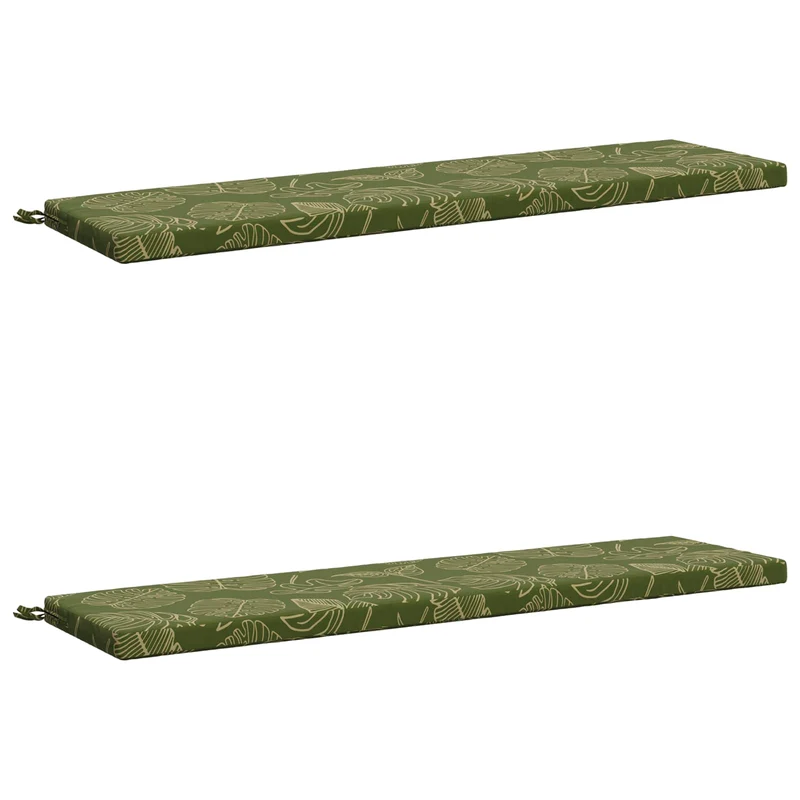Bench Cushions SOEST 2 pcs 100% Polyester Leaf Design