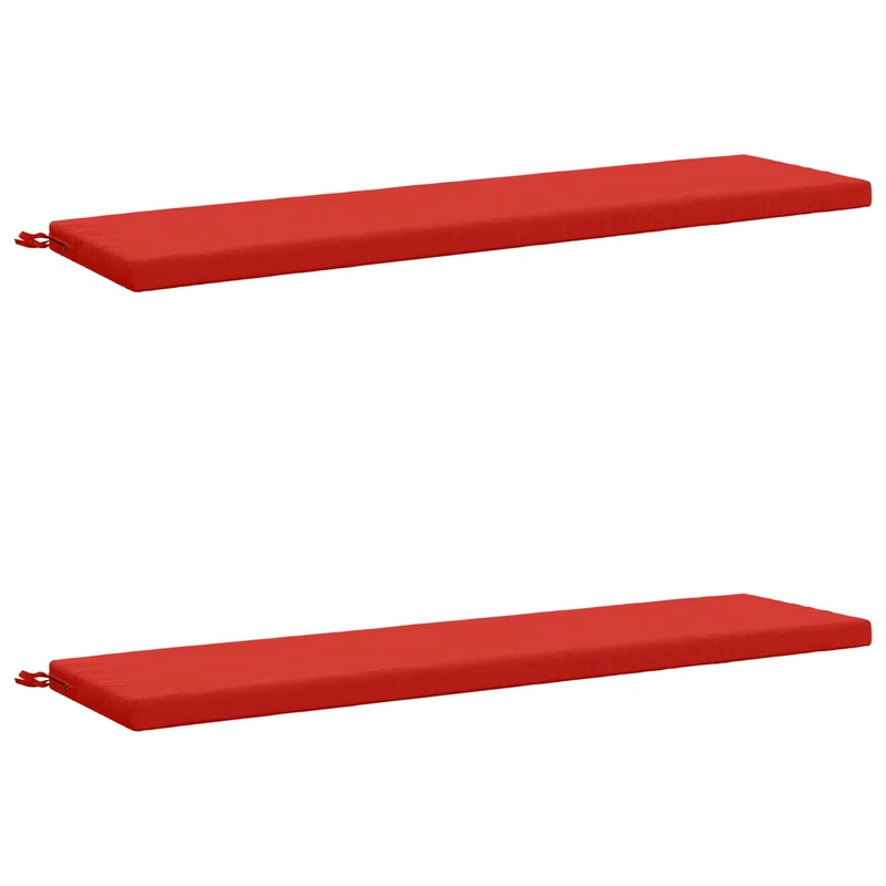 Bench Cushions SOEST 2 pcs 100% Polyester Red 160 x 40 x 5 cm