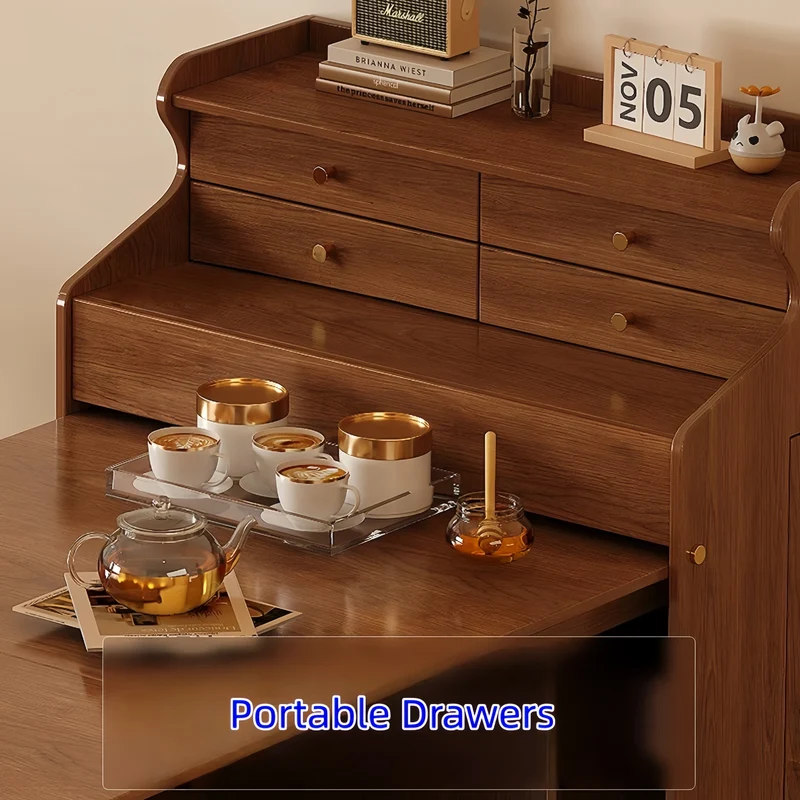 Ensemble table et chaises pliantes gain de place avec 4 chaises et tiroirs de rangement