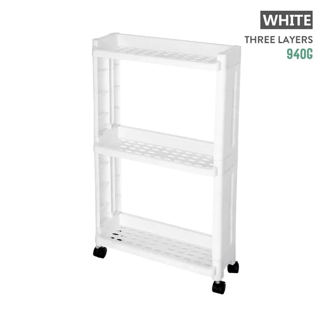 Support de rangement mince pour jardin avec roues