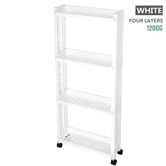 Support de rangement mince pour jardin avec roues