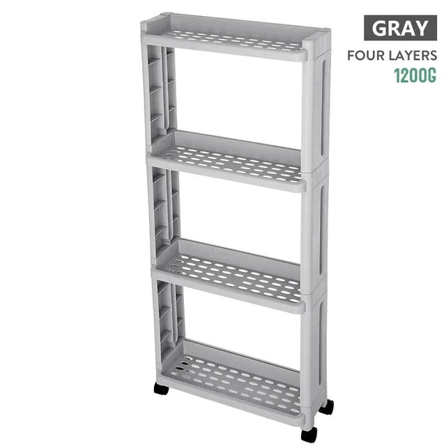 Support de rangement mince pour jardin avec roues