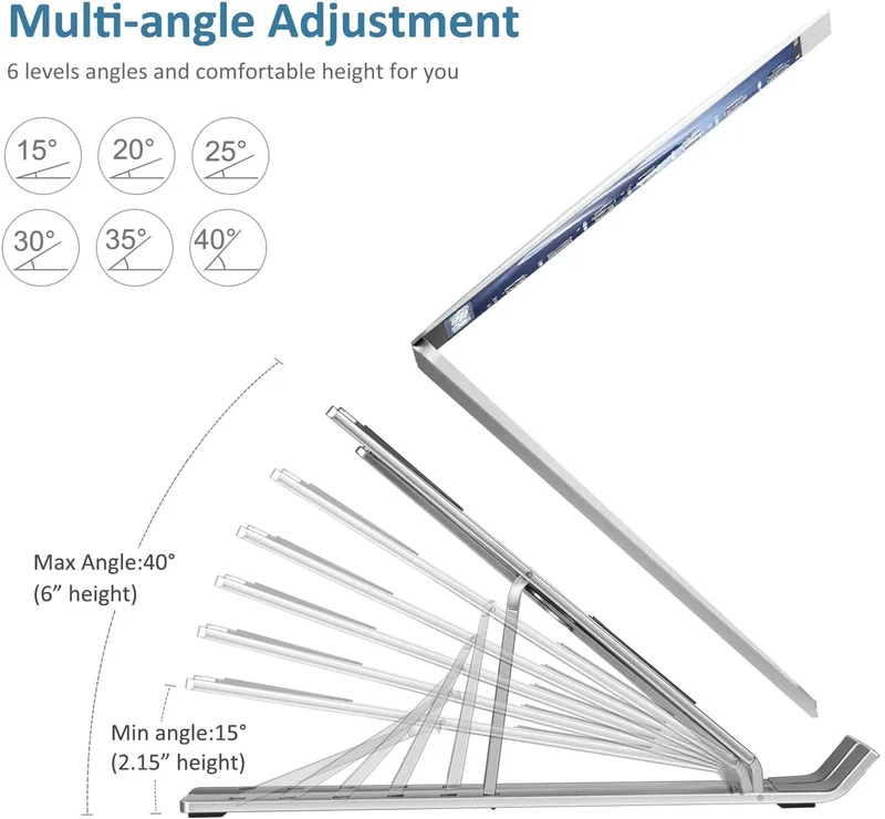 Support d'ordinateur portable en aluminium réglable