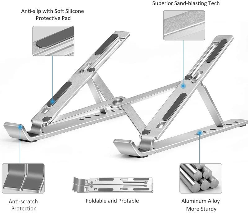 Support d'ordinateur portable en aluminium réglable