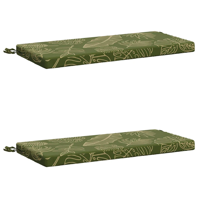 Bench Cushions SOEST 2 pcs 100% Polyester Leaf Design
