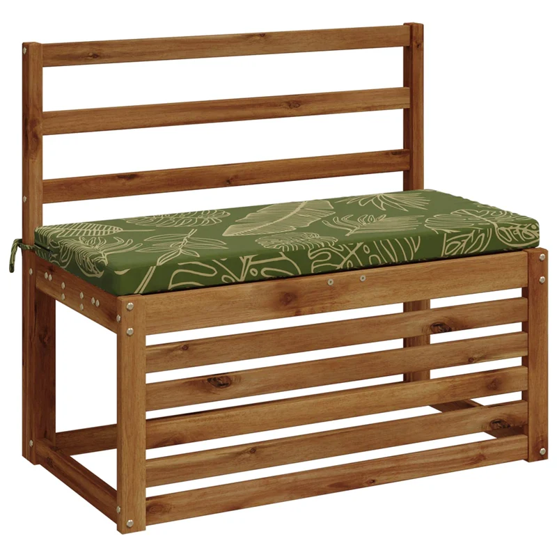 Bench Cushions SOEST 2 pcs 100% Polyester Leaf Design