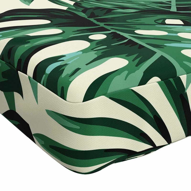 Bench Cushion SOEST 100% Polyester Leaf Pattern 60 x 40 x 5 cm
