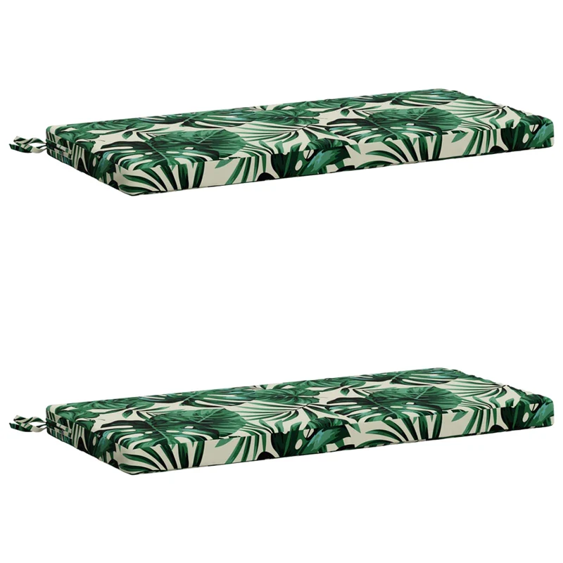 Bench Cushions SOEST 2 pcs 100% Polyester Leaf Pattern