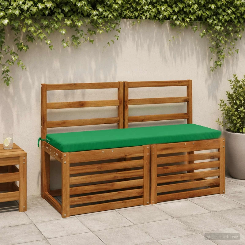 Bench Cushions SOEST 2 pcs 100% Polyester Green 100 x 40 x 5 cm