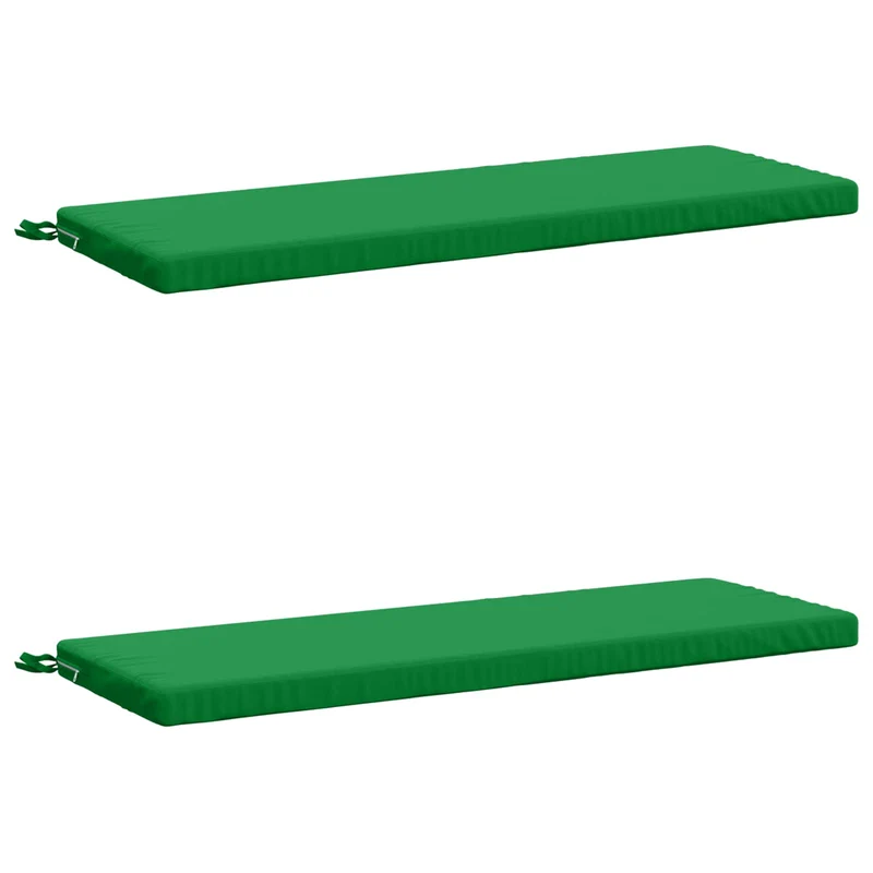 Bench Cushions SOEST 2 pcs 100% Polyester Green 100 x 40 x 5 cm