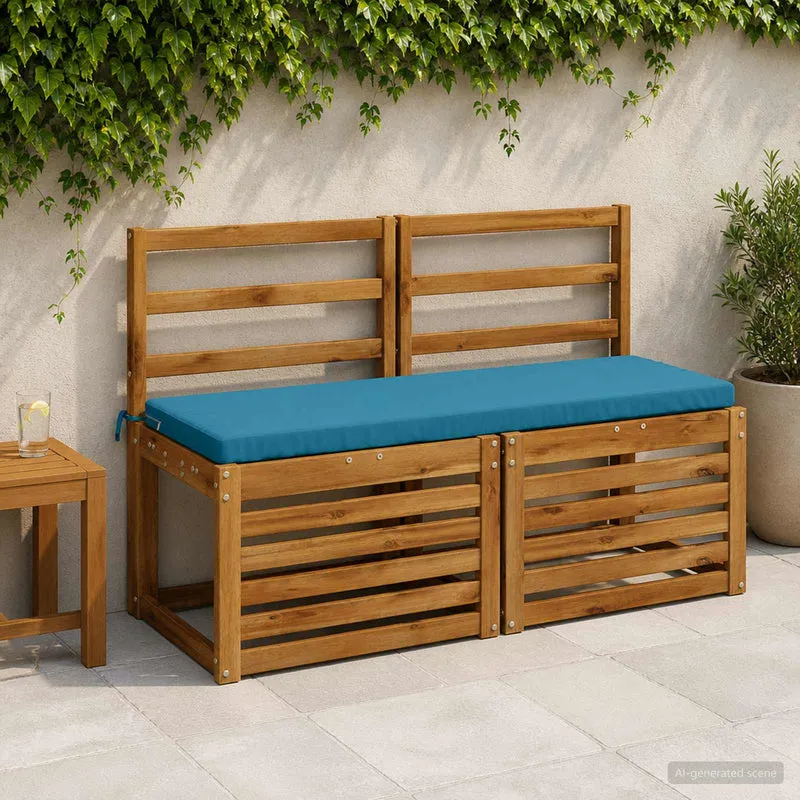 Bench Cushions SOEST 2 pcs 100% Polyester Light Blue