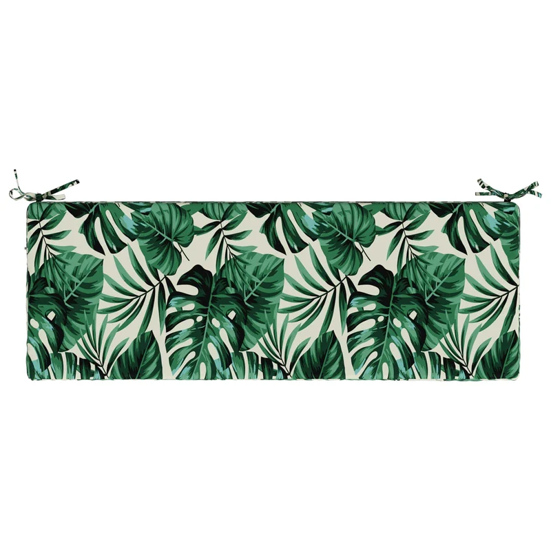 Bench Cushions SOEST 2 pcs 100% Polyester Leaf Pattern