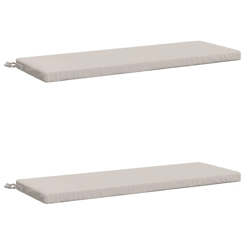 Bench Cushions SOEST 2 pcs 100% Polyester White 120 x 40 x 5 cm