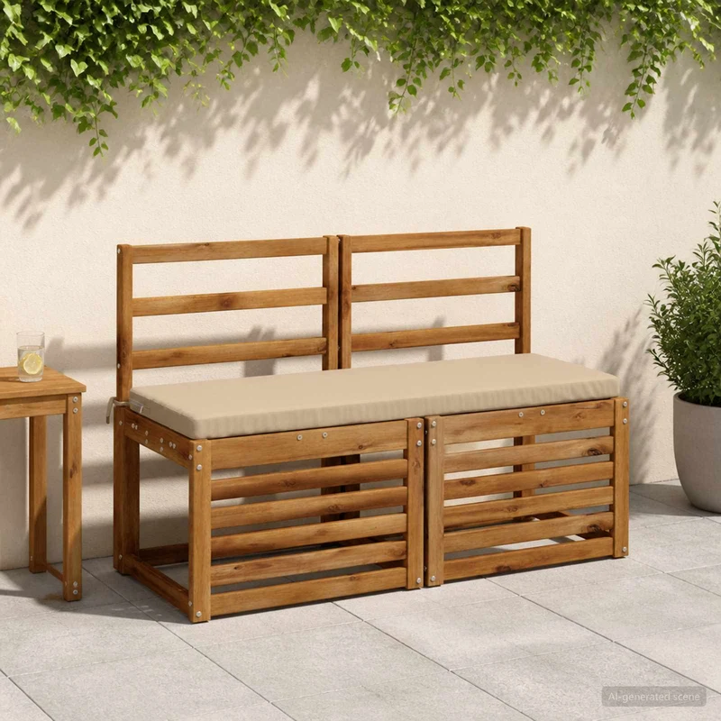 Bench Cushion SOEST 100% Polyester Sand 120 x 40 x 5 cm