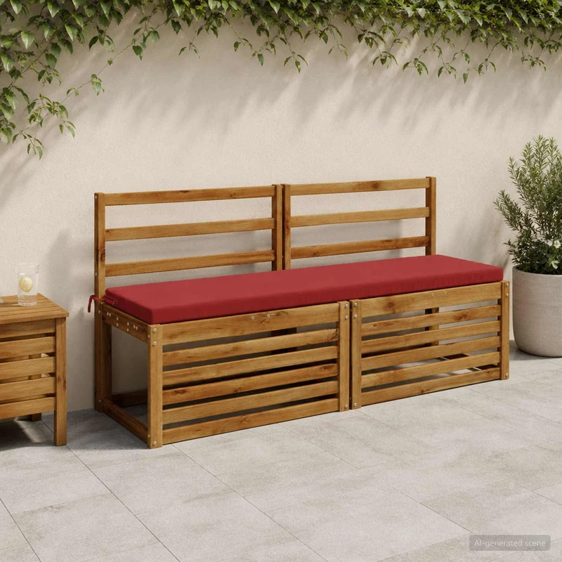 Bench Cushions SOEST 2 pcs 100% Polyester Wine Red