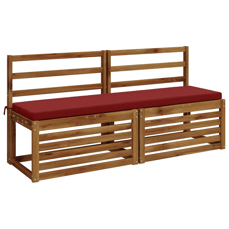 Bench Cushions SOEST 2 pcs 100% Polyester Wine Red
