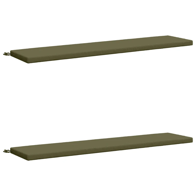 Bench Cushions SOEST 2 pcs 100% Polyester Olive Green