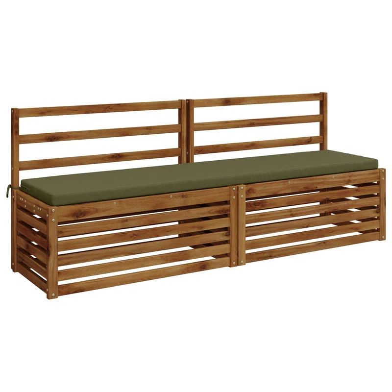 Bench Cushions SOEST 2 pcs 100% Polyester Olive Green