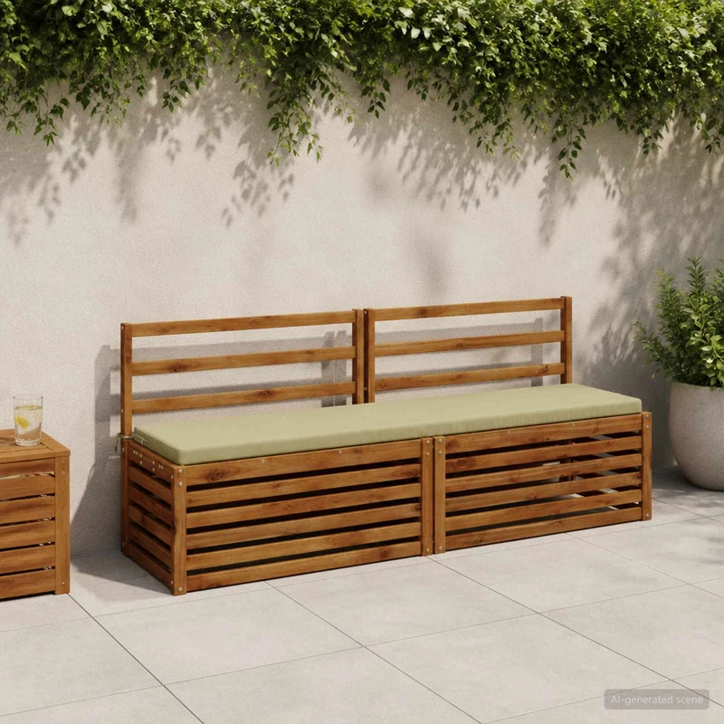 Bench Cushions SOEST 2 pcs 100% Polyester Light Green