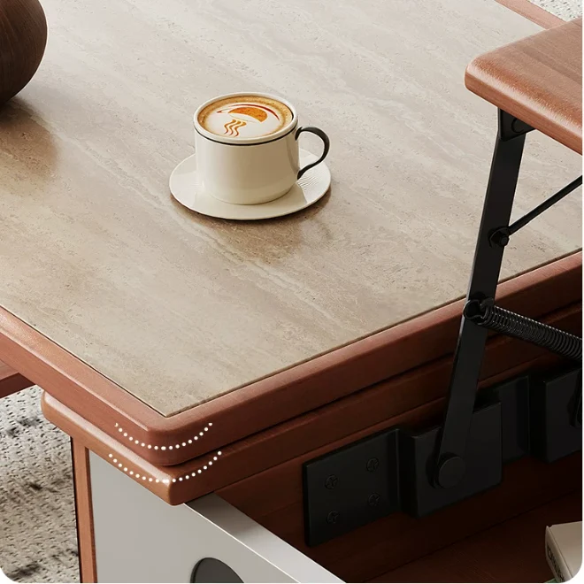 Table basse de bureau relevable et pivotante MUSE