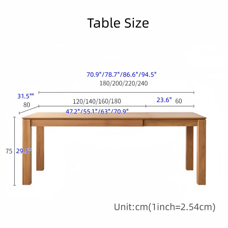 Table à manger extensible en bois massif