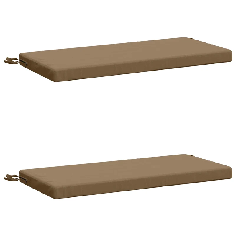 Bench Cushions SOEST 2 pcs 100% Polyester Taupe 60 x 40 x 5 cm