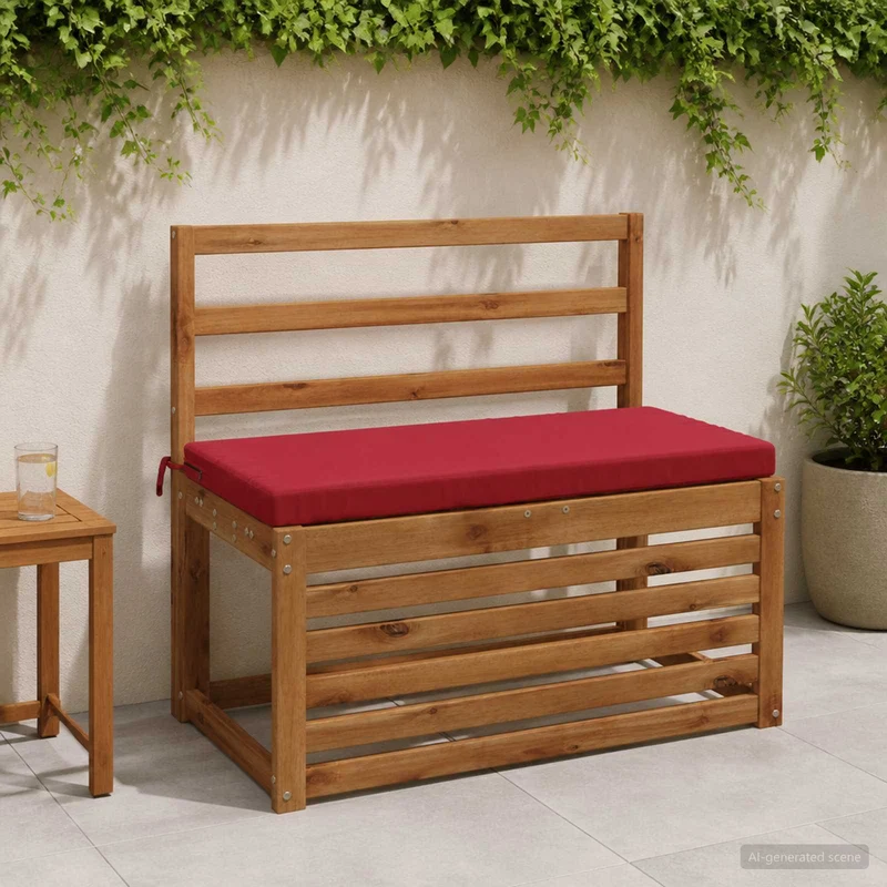 Bench Cushion SOEST 100% Polyester Wine Red 60 x 40 x 5 cm