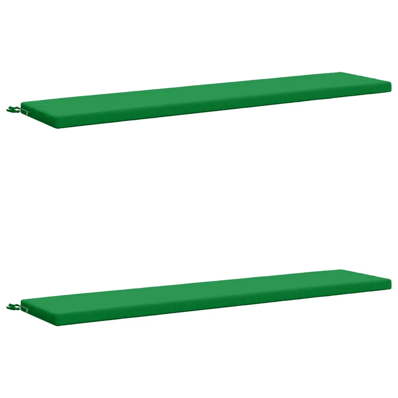 Bench Cushions SOEST 2 pcs 100% Polyester Green 180 x 40 x 5 cm