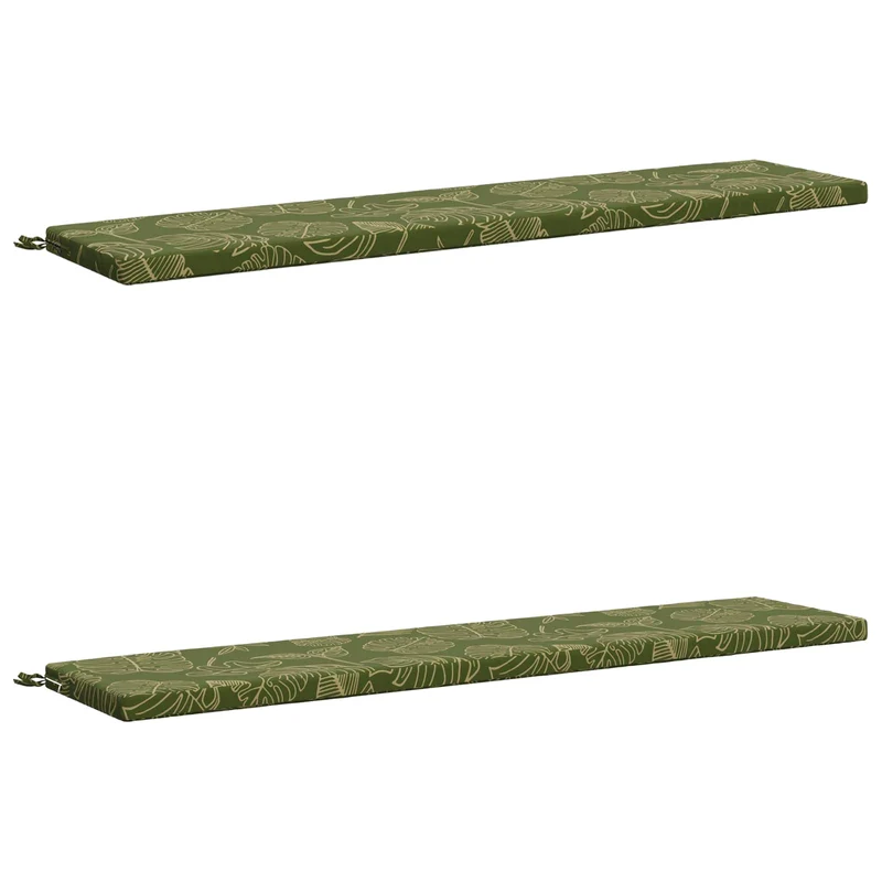 Bench Cushions SOEST 2 pcs 100% Polyester Leaf Design