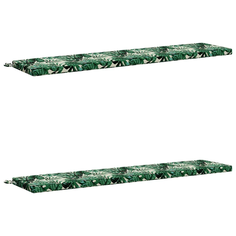 Bench Cushions SOEST 2 pcs 100% Polyester Leaf Pattern