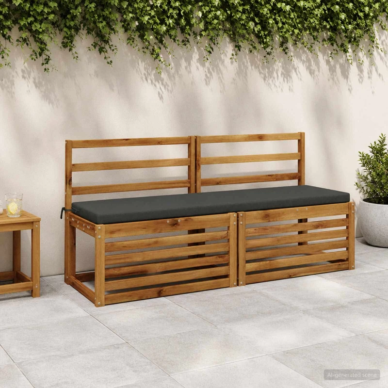 Bench Cushions SOEST 2 pcs 100% Polyester Anthracite