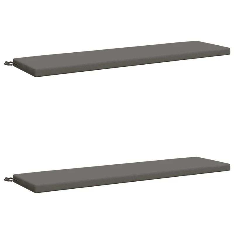 Bench Cushions SOEST 2 pcs 100% Polyester Grey 150 x 40 x 5 cm