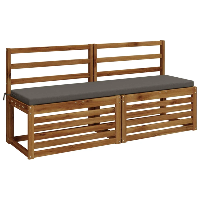 Bench Cushions SOEST 2 pcs 100% Polyester Grey 150 x 40 x 5 cm