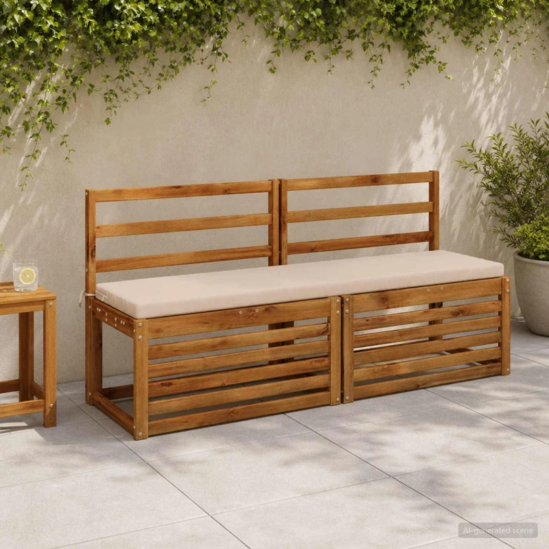 Bench Cushions SOEST 2 pcs 100% Polyester Cream 150 x 40 x 5 cm