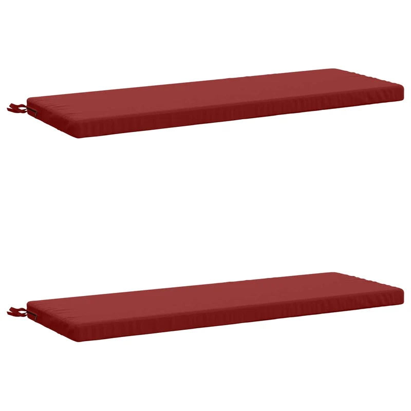 Bench Cushions SOEST 2 pcs 100% Polyester Wine Red