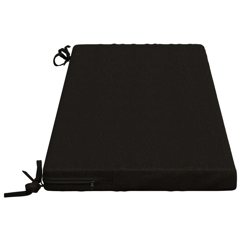 Bench Cushion SOEST 100% Polyester Black 120 x 40 x 5 cm