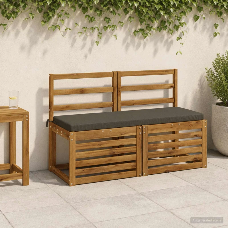 Bench Cushion SOEST 100% Polyester Anthracite 120 x 40 x 5 cm