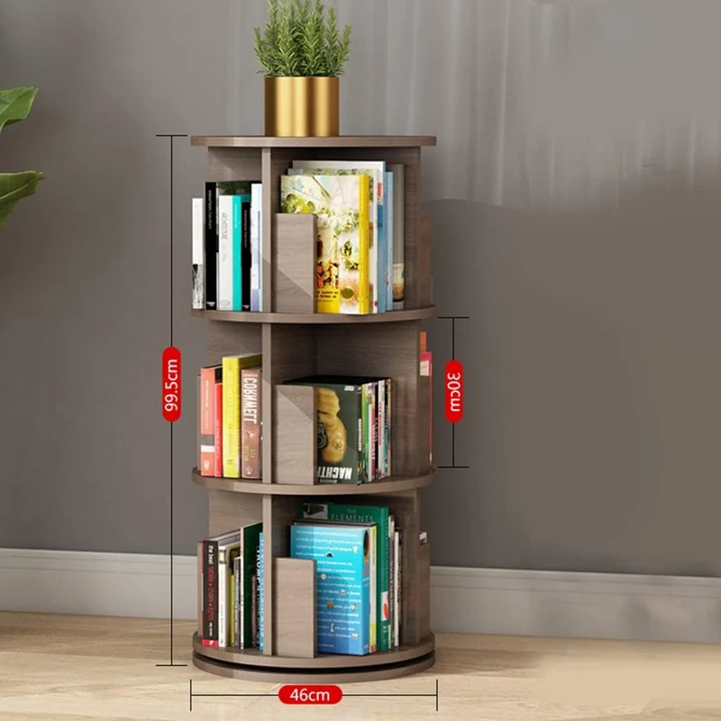 Bibliothèque rotative en bois massif à 360°