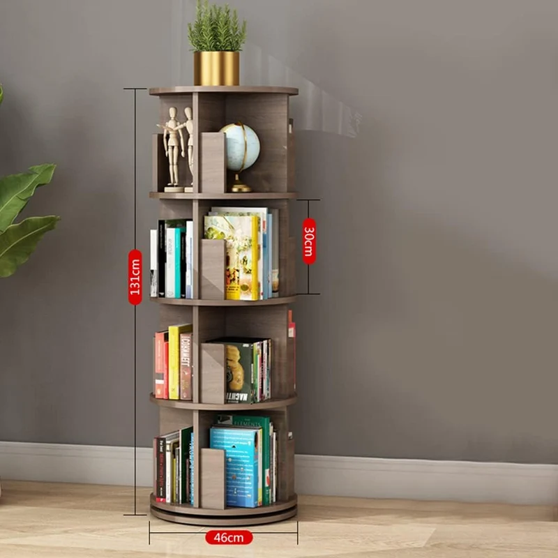 Bibliothèque rotative en bois massif à 360°