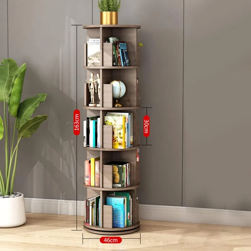 Bibliothèque rotative en bois massif à 360°