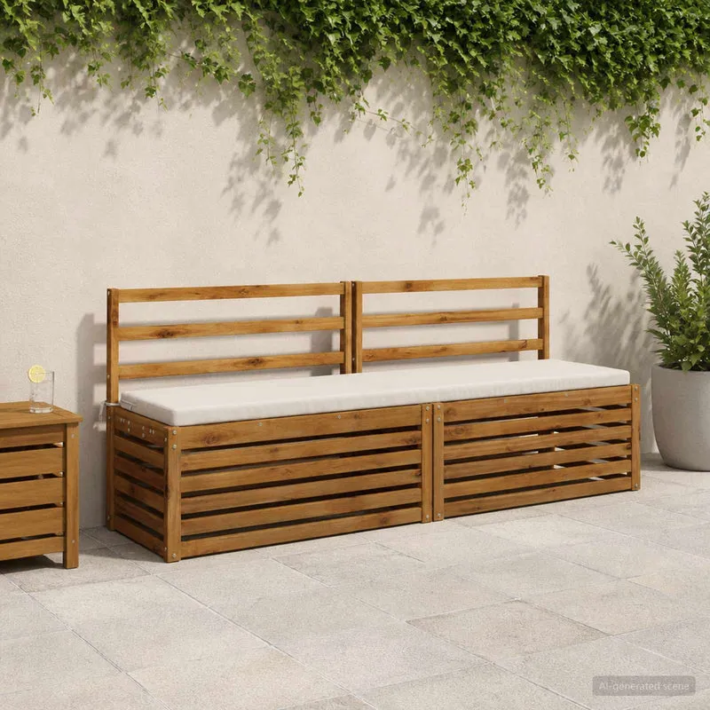 Bench Cushion SOEST 100% Polyester White 170 x 40 x 5 cm