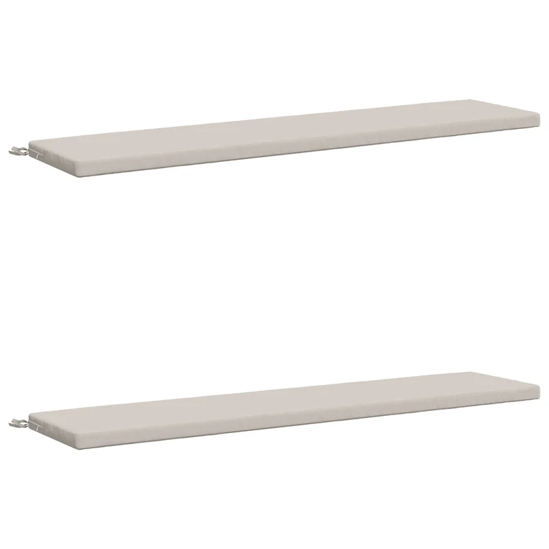 Bench Cushions SOEST 2 pcs 100% Polyester White 170 x 40 x 5 cm