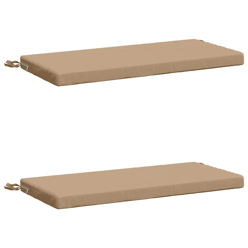 Bench Cushions SOEST 2 pcs 100% Polyester Sand 80 x 40 x 5 cm