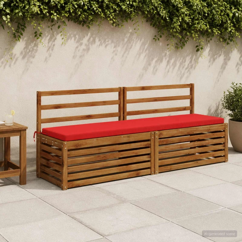 Bench Cushions SOEST 2 pcs 100% Polyester Red 180 x 40 x 5 cm