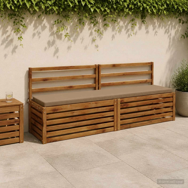 Bench Cushions SOEST 2 pcs 100% Polyester Taupe 180 x 40 x 5 cm