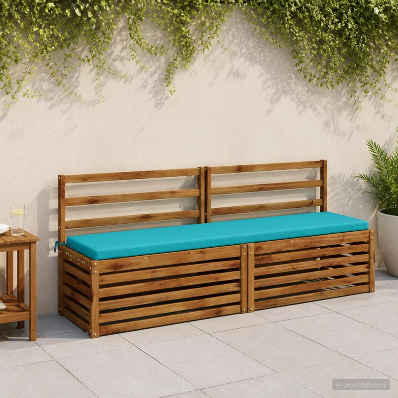 Bench Cushion SOEST 100% Polyester Turquoise 180 x 40 x 5 cm