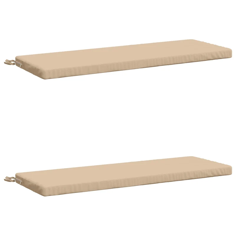 Bench Cushions SOEST 2 pcs 100% Polyester Cream 120 x 40 x 5 cm