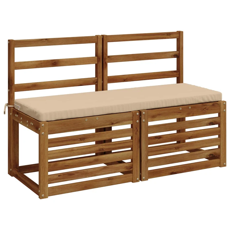 Bench Cushions SOEST 2 pcs 100% Polyester Cream 120 x 40 x 5 cm