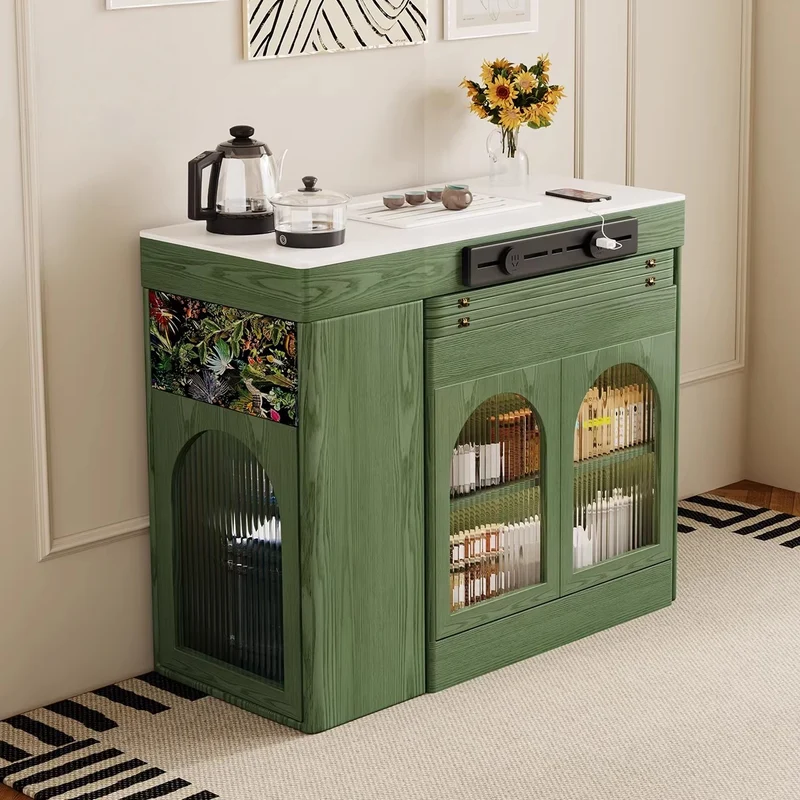 Îlot de cuisine rétro nordique avec table à manger extensible
