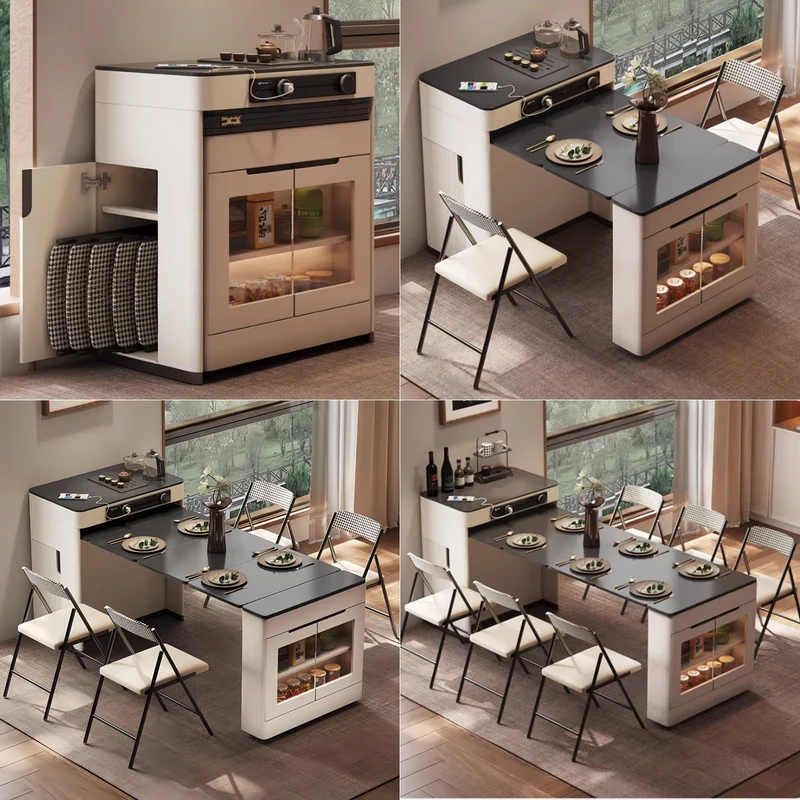 Îlot de cuisine avec table extensible